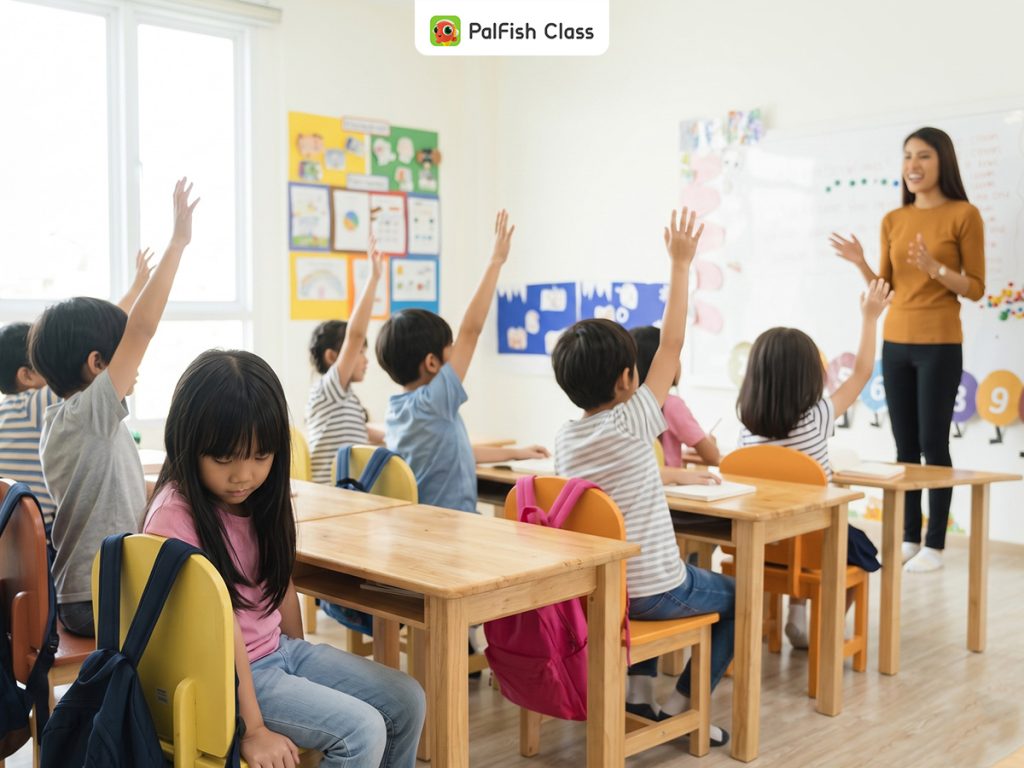 Con tự ti vì nói tiếng Anh kém bạn, bé ngồi cuối lớp không dám giơ tay khi bạn giơ tay