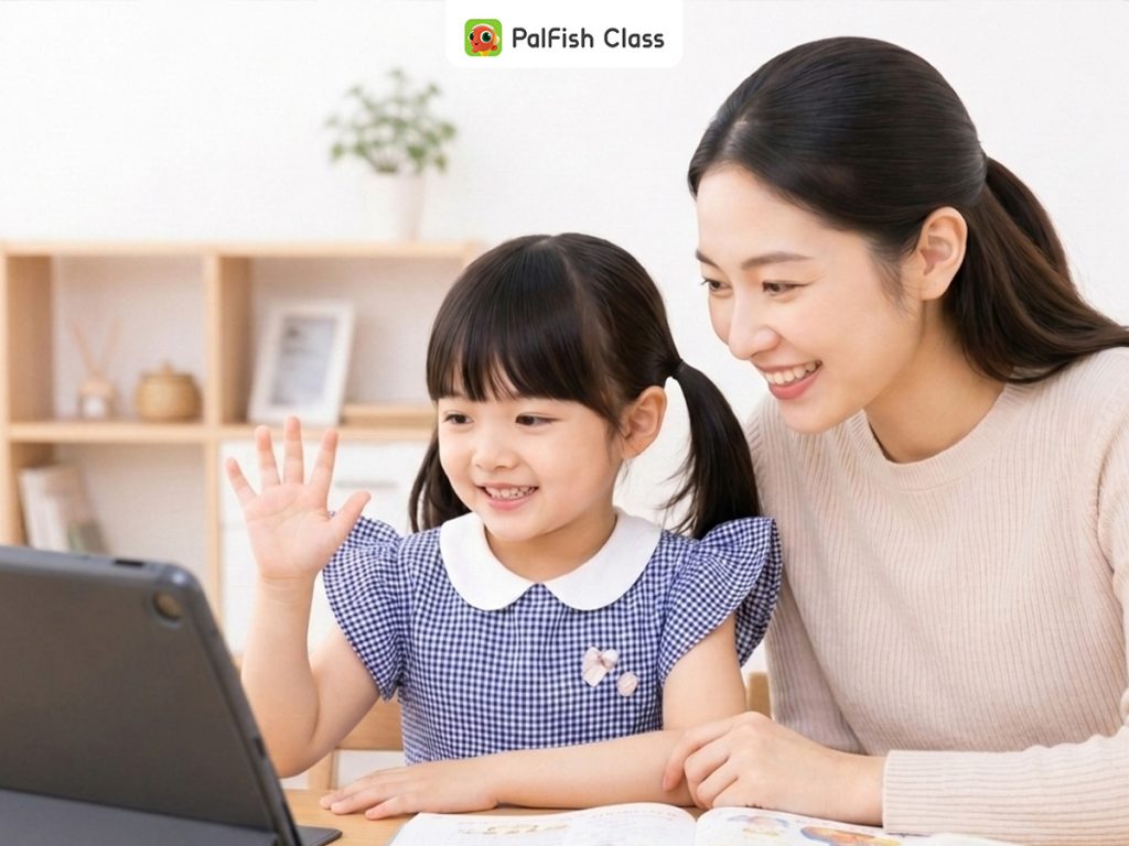 Mẹ và bé đăng ký học thử để nối tiếp hành trình luyện nói tiếng Anh cho bé tại PalFish